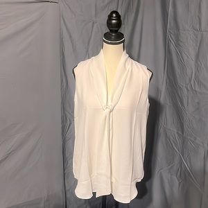 NWT Flowy White tank with tie front - Ann Taylor size small